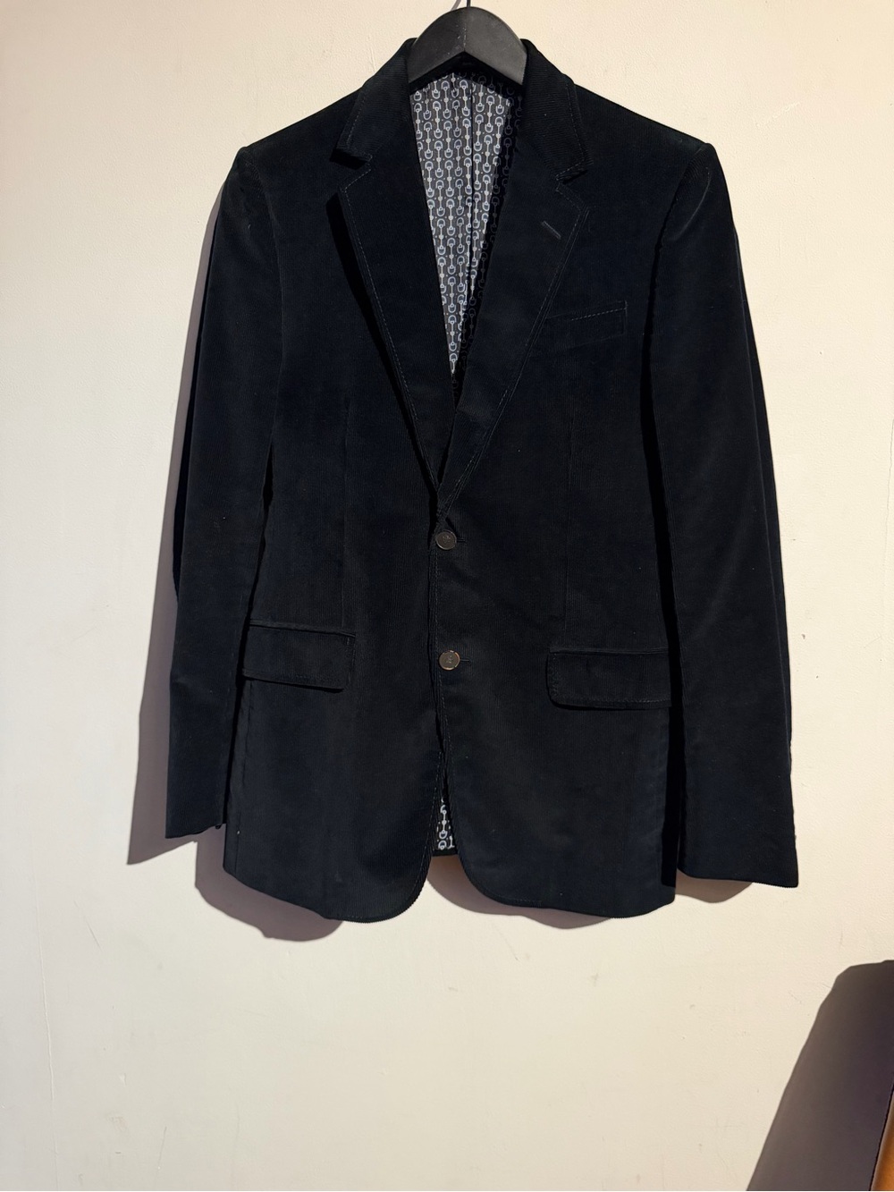 $1,810 Gucci Navy Blue Corduroy Blazer - Classic Tailored Jacket